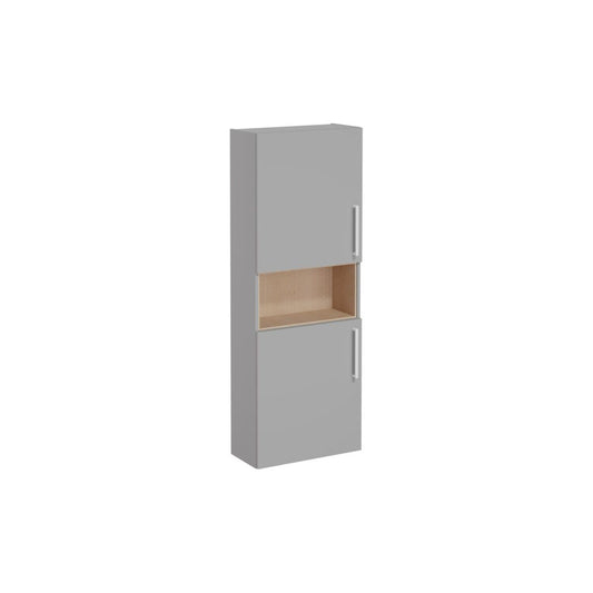 VitrA Root Flat 55cm 2 Door Semi-Tall Unit (LH Hinge) - Matt Rock Grey