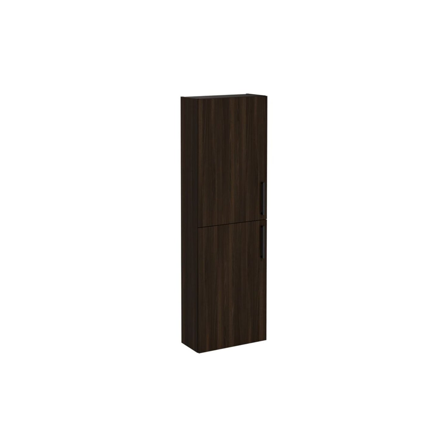 VitrA Root Flat 55cm 2 Door Slim Tall Unit (LH Hinge) - Walnut