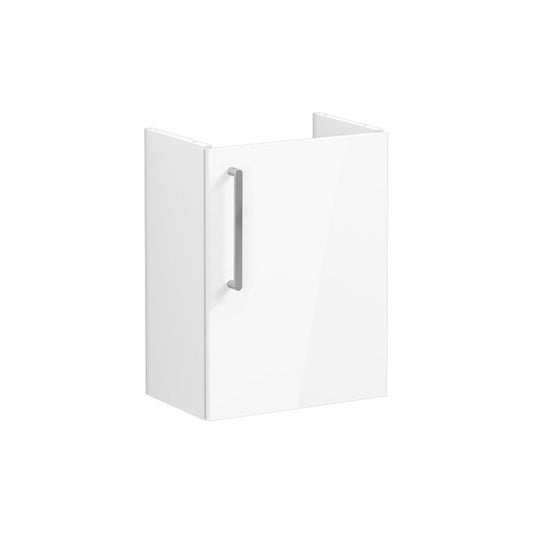VitrA Root Flat 40cm 1 Door Wall Hung Slim Washbasin Unit (RH Hinge) - High Gloss White