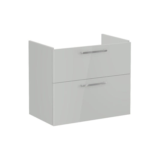 VitrA Root Flat 80cm 2 Drawer Washbasin Unit - Shiny Pearl Grey