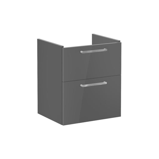 VitrA Root Flat 60cm 2 Drawer Washbasin Unit - Anthracite High Gloss