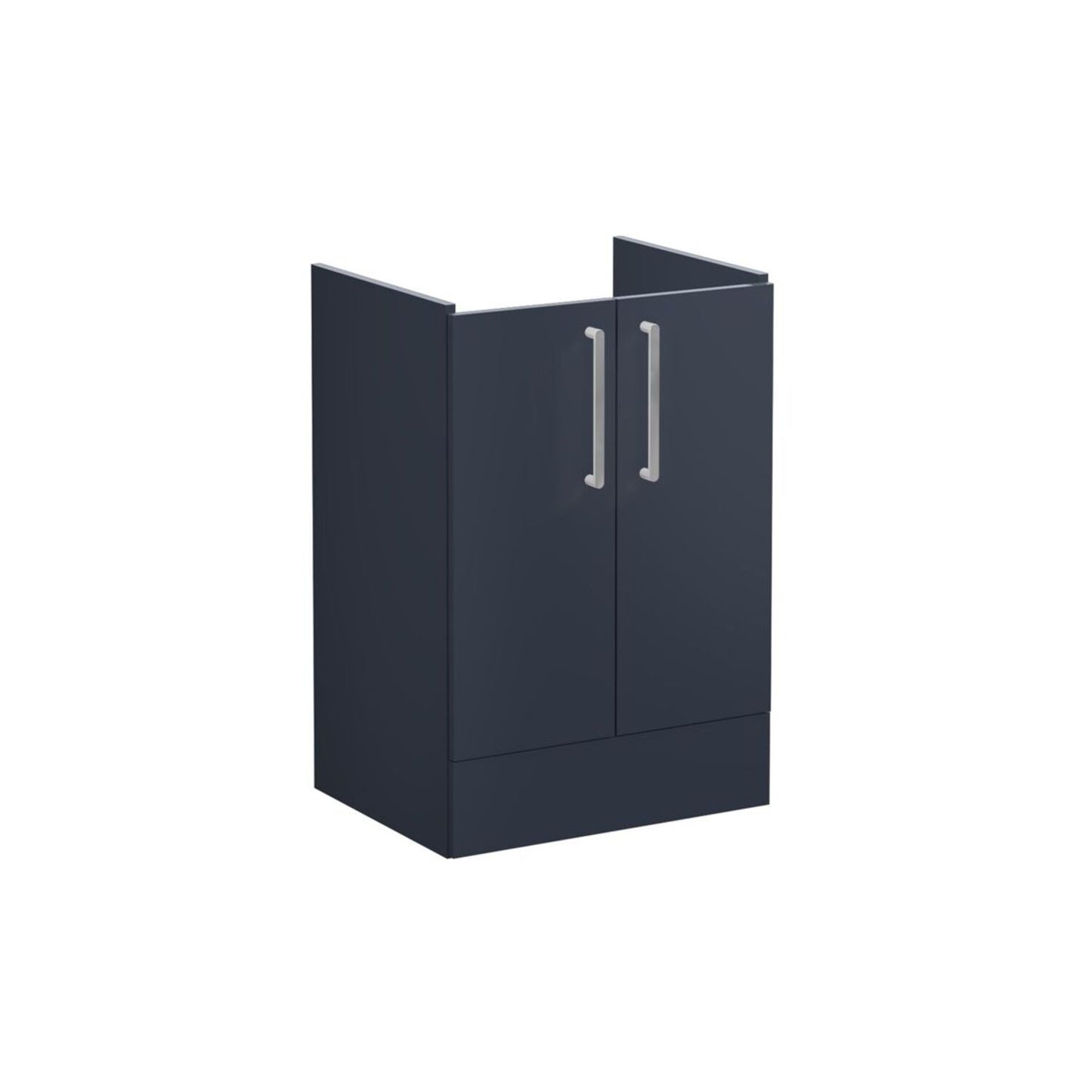 VitrA Root Flat 60cm 2 Door Floor Standing Washbasin Unit - Matt Dark Blue