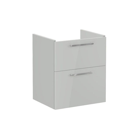 VitrA Root Flat 60cm 2 Drawer Washbasin Unit - Shiny Pearl Grey