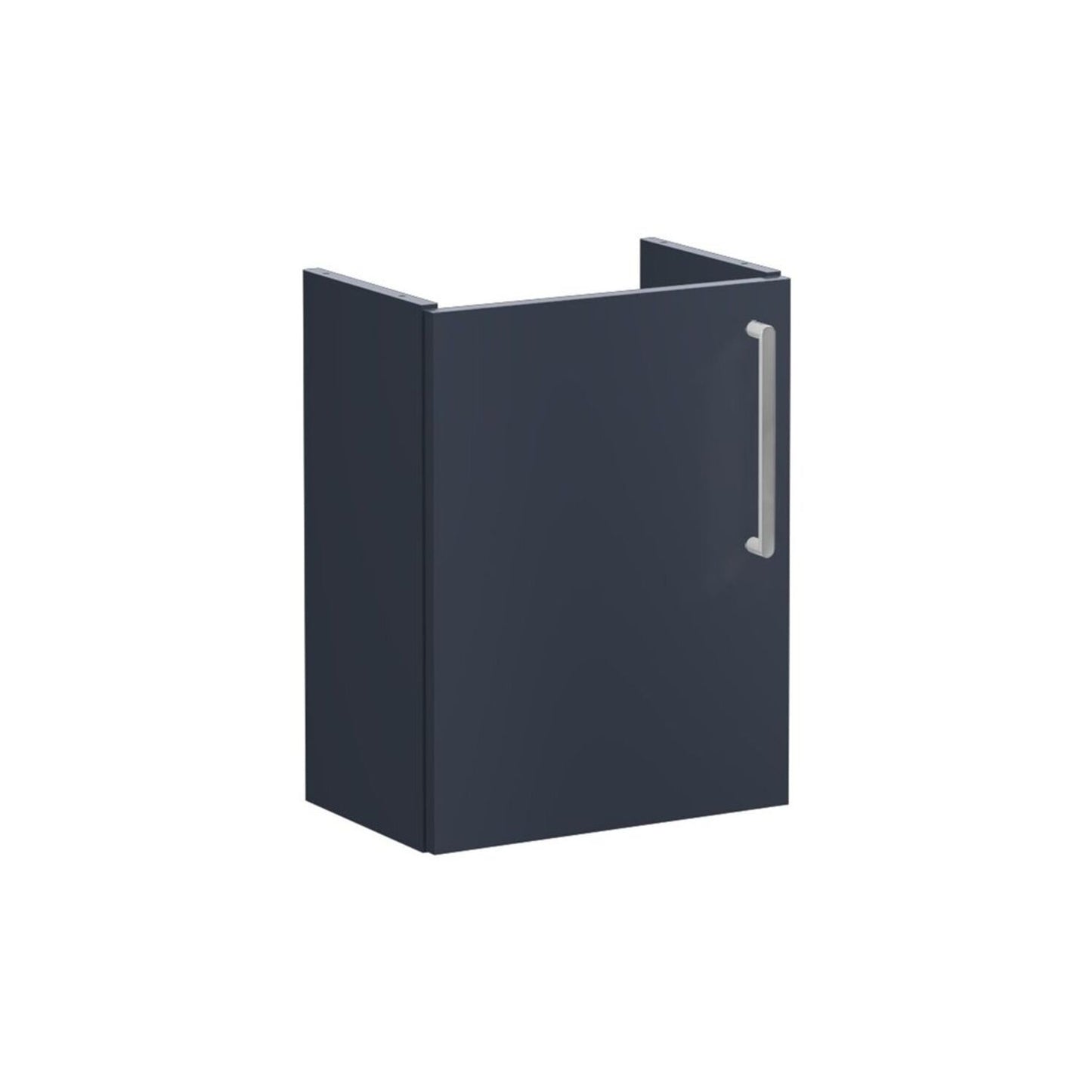 VitrA Root Flat 40cm 1 Door Wall Hung Slim Washbasin Unit (LH Hinge) - Matt Dark Blue