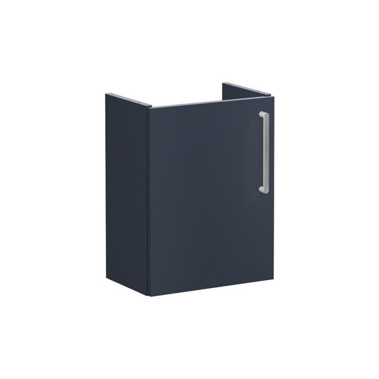 VitrA Root Flat 40cm 1 Door Wall Hung Slim Washbasin Unit (LH Hinge) - Matt Dark Blue
