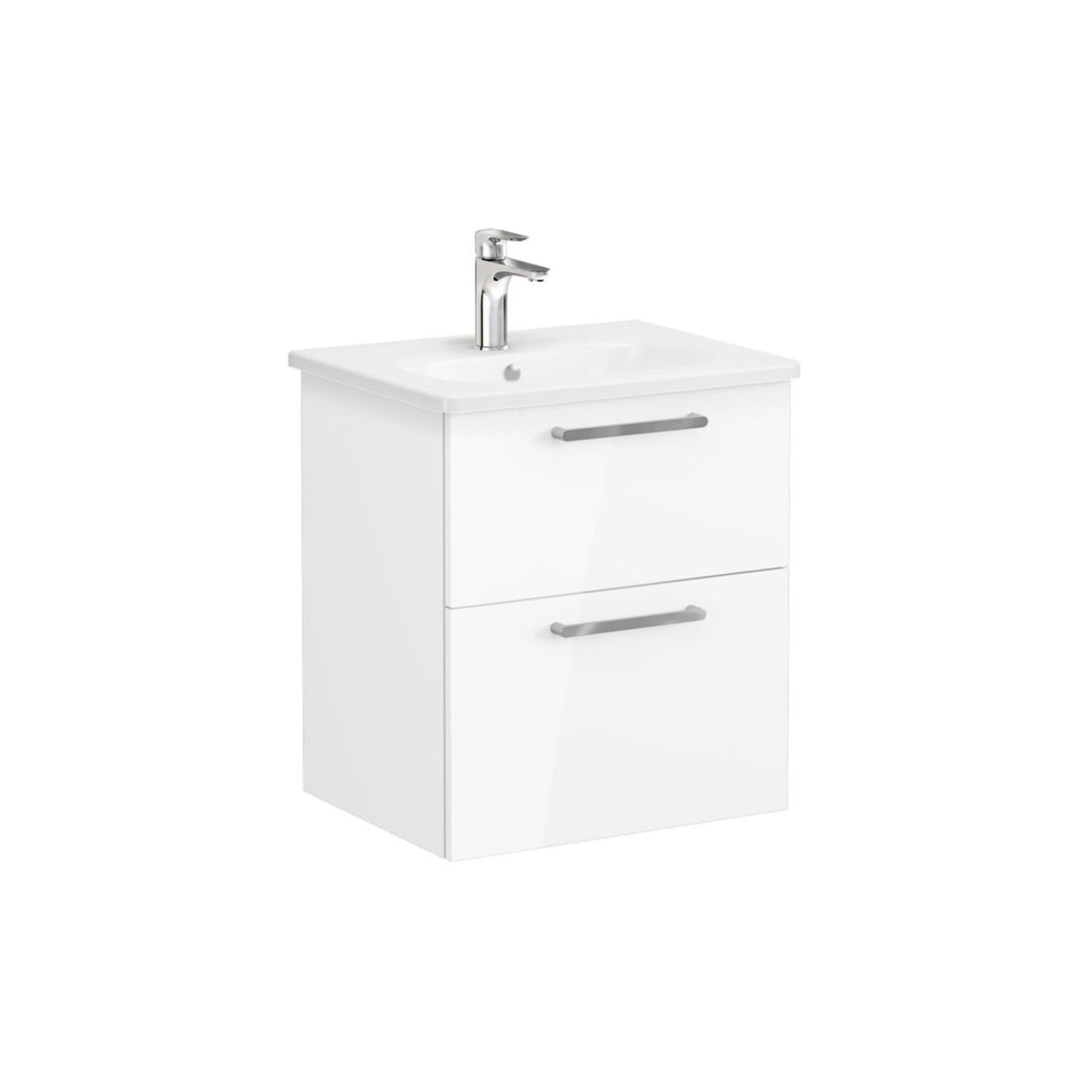 VitrA Zentrum 60cm 2 Drawer W/H Washbasin Unit - High Gloss White