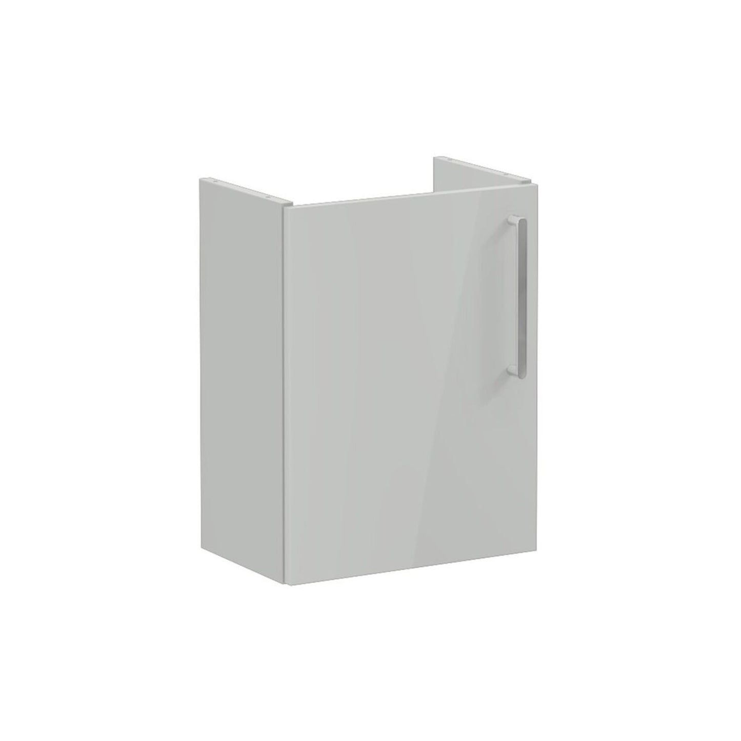 VitrA Root Flat 40cm 1 Door Wall Hung Slim Washbasin Unit (LH Hinge) - Shiny Pearl Grey