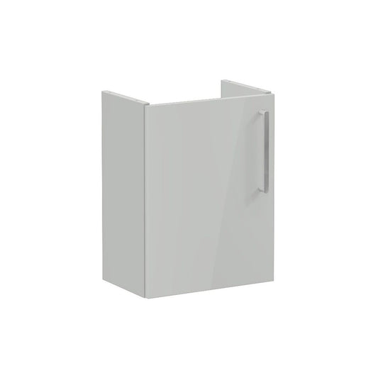 VitrA Root Flat 40cm 1 Door Wall Hung Slim Washbasin Unit (LH Hinge) - Shiny Pearl Grey
