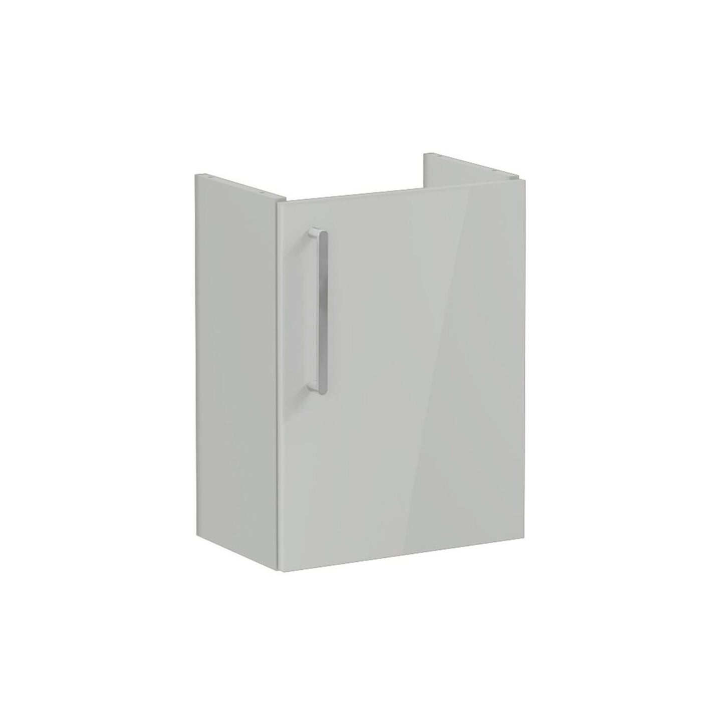 VitrA Root Flat 40cm 1 Door Wall Hung Slim Washbasin Unit (RH Hinge) - Shiny Pearl Grey
