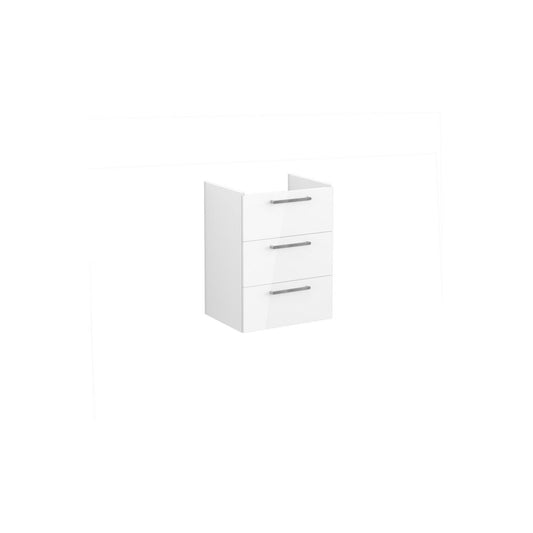 VitrA Root Flat 60cm 3 Drawer Washbasin Unit - High Gloss White