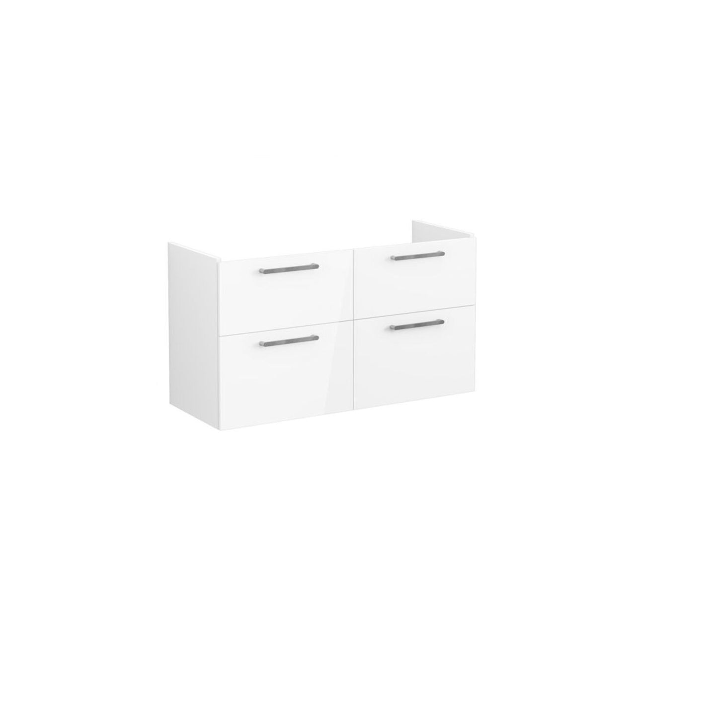 VitrA Root Flat 120cm 4 Drawer Washbasin Unit - High Gloss White