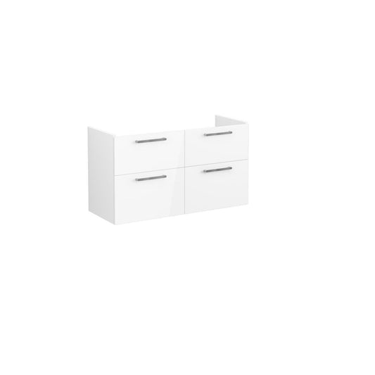 VitrA Root Flat 120cm 4 Drawer Washbasin Unit - High Gloss White