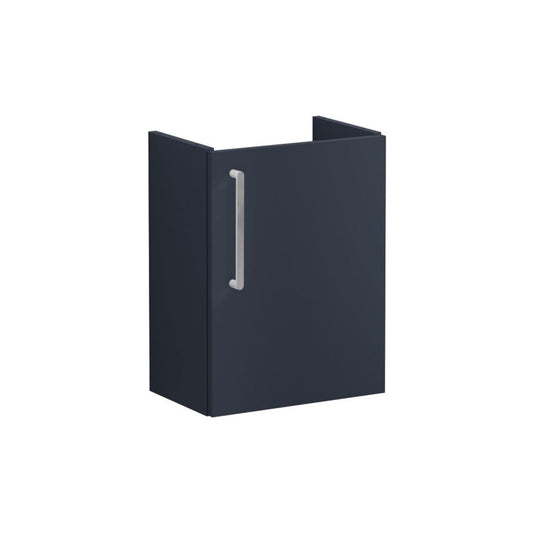 VitrA Root Flat 40cm 1 Door Wall Hung Slim Washbasin Unit (RH Hinge) - Matt Dark Blue