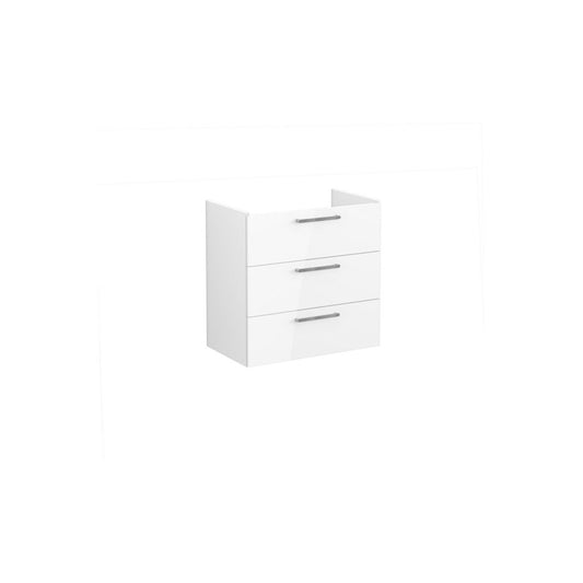 VitrA Root Flat 80cm 3 Drawer Washbasin Unit - High Gloss White
