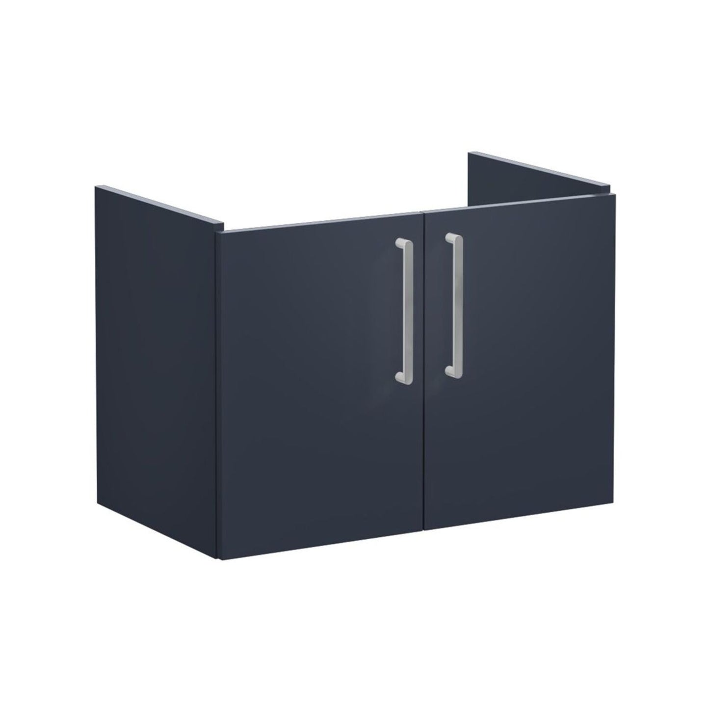 VitrA Root Flat 80cm 2 Door Wall Hung Washbasin Unit - Matt Dark Blue