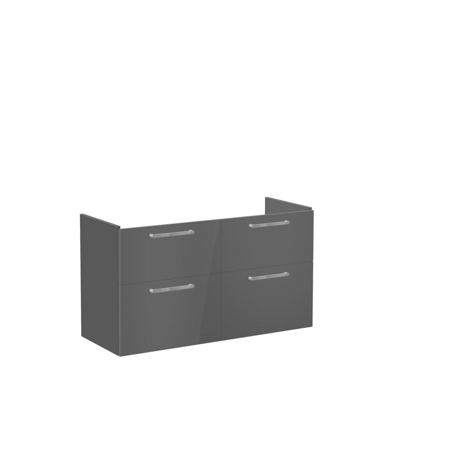 VitrA Root Flat 120cm 4 Drawer Washbasin Unit - Anthracite High Gloss