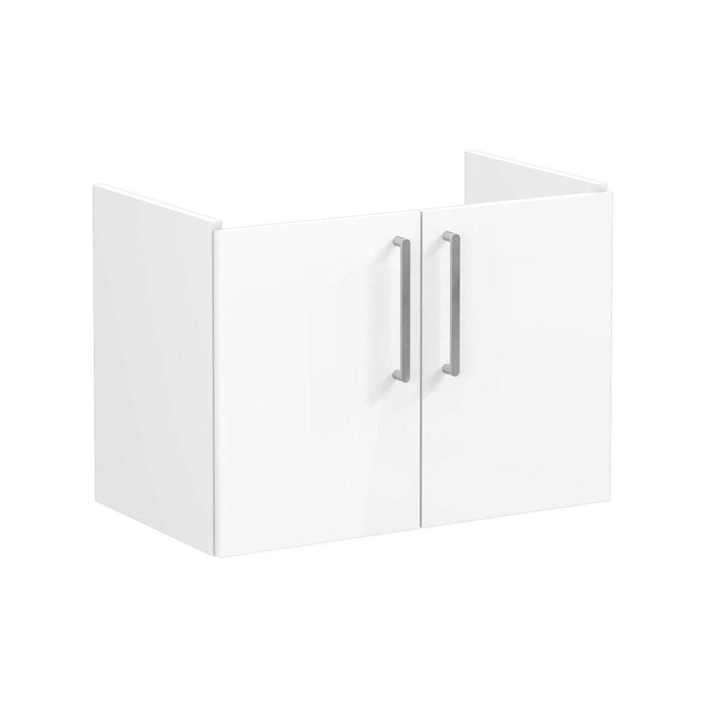VitrA Root Flat 80cm 2 Door Wall Hung Washbasin Unit - High Gloss White