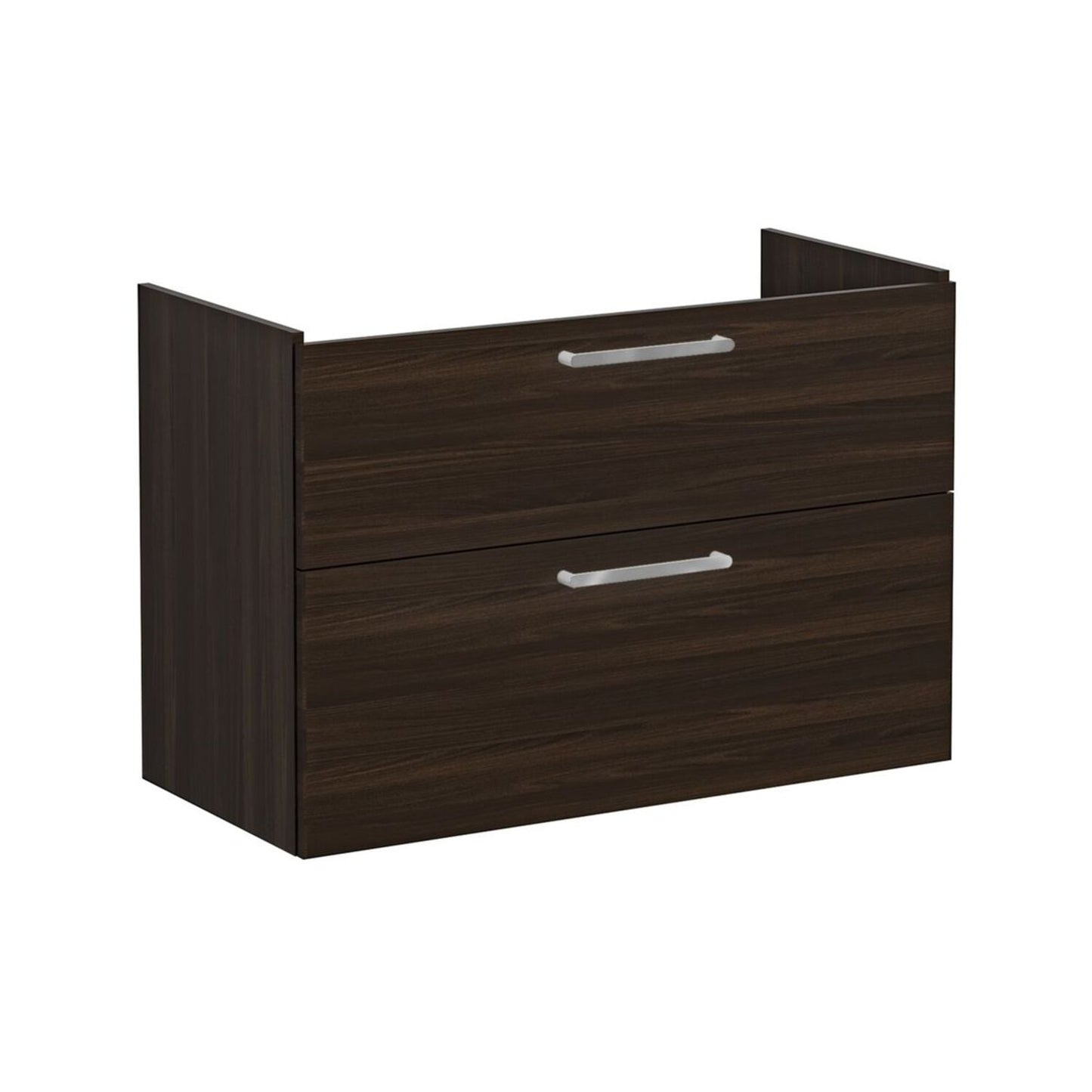 VitrA Root Flat 100cm 2 Drawer Washbasin Unit - Walnut
