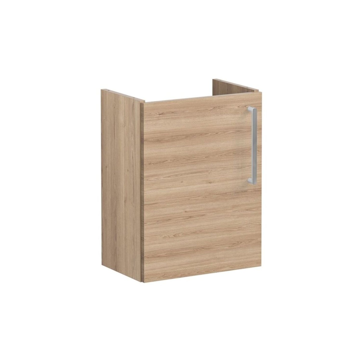 VitrA Root Flat 40cm 1 Door Wall Hung Slim Washbasin Unit (LH Hinge) - Natural Oak