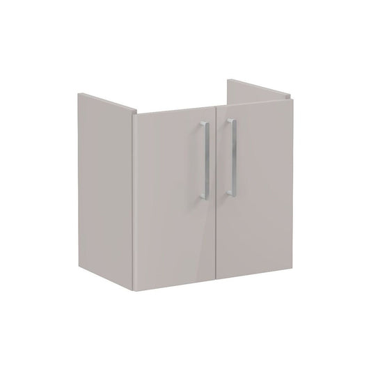 VitrA Root Flat 60cm 2 Door Wall Hung Slim Washbasin Unit - Bright Sahara Beige