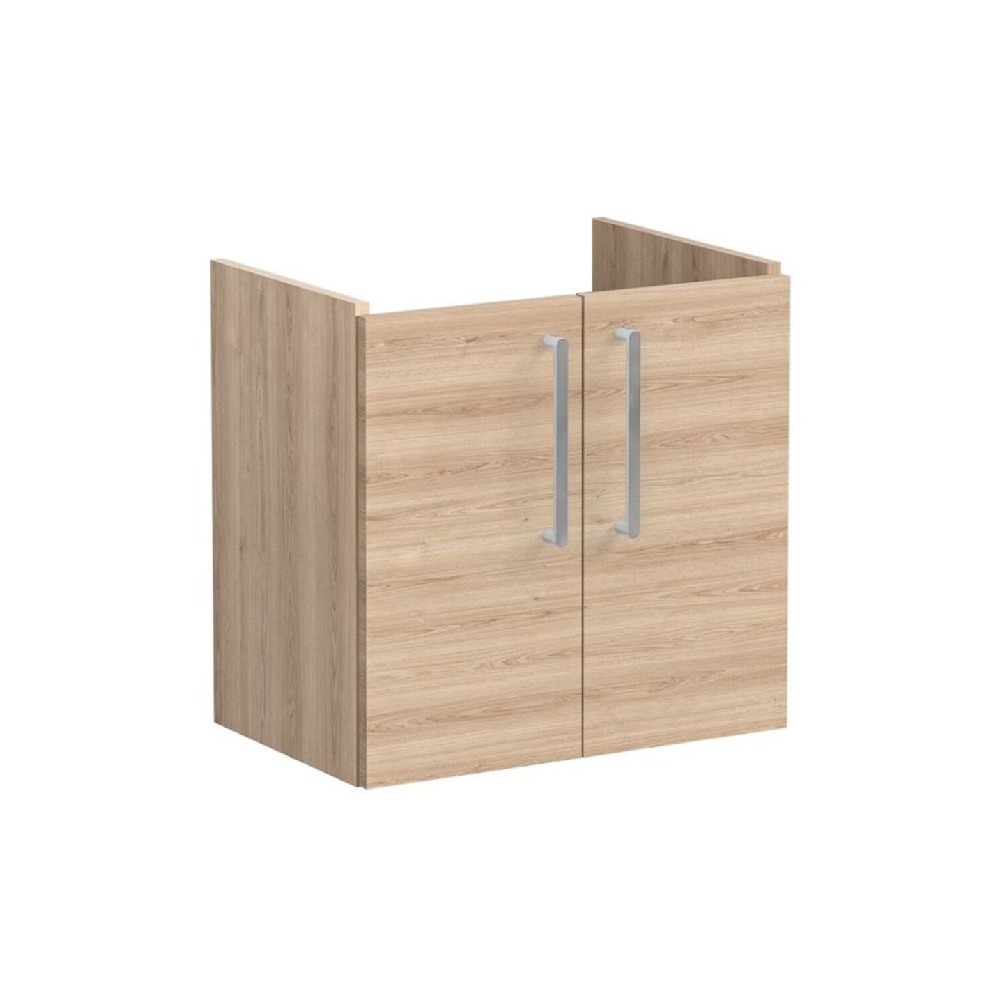 VitrA Root Flat 60cm 2 Door Wall Hung Slim Washbasin Unit - Natural Oak