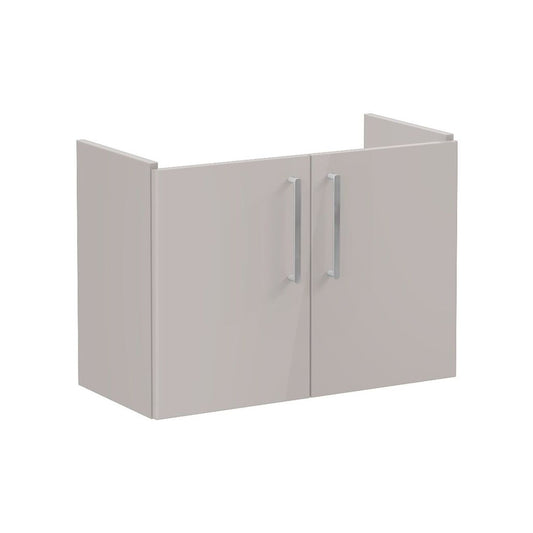 VitrA Root Flat 80cm 2 Door Wall Hung Slim Washbasin Unit - Bright Sahara Beige