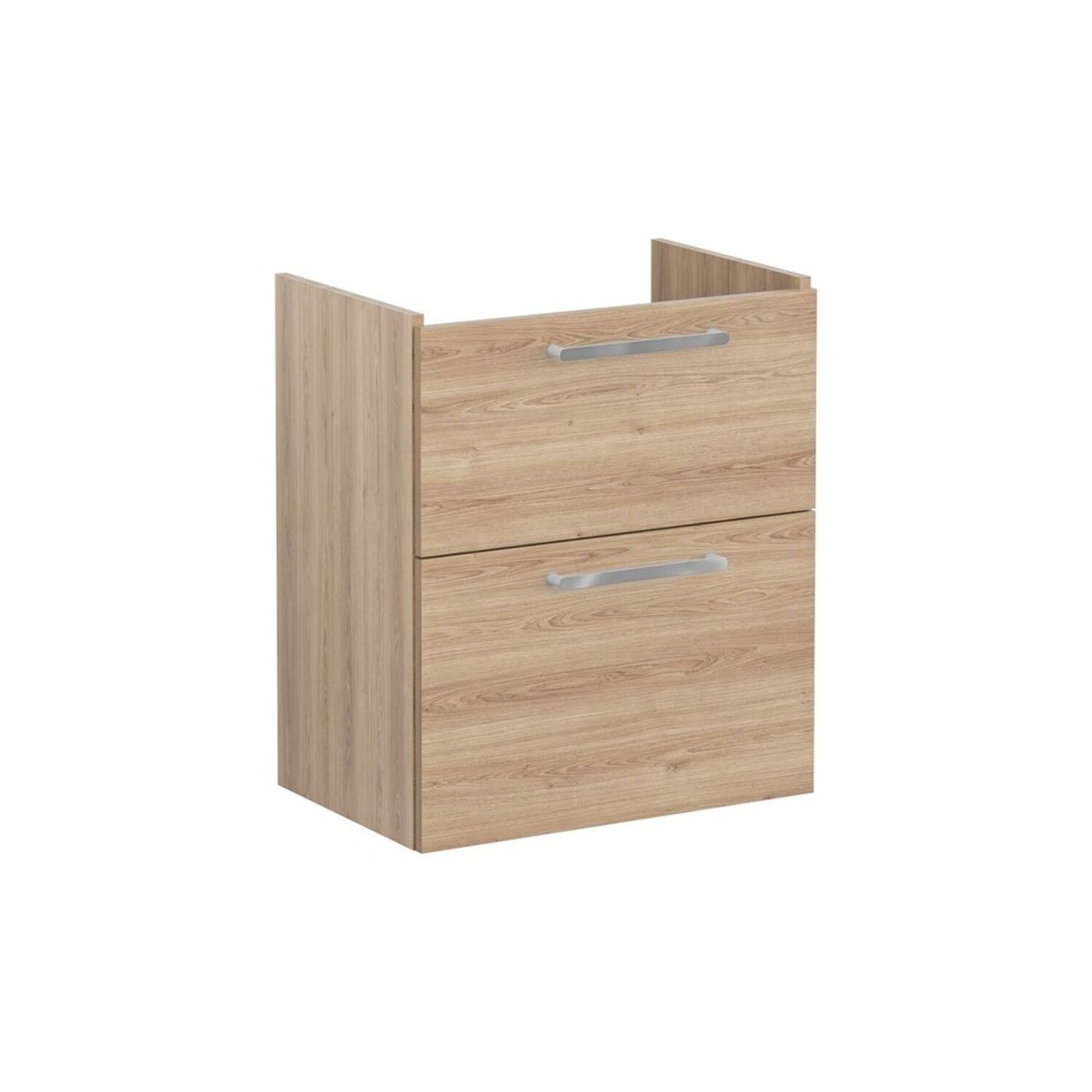 VitrA Root Flat 60cm 2 Drawer Slim Washbasin Unit - Natural Oak