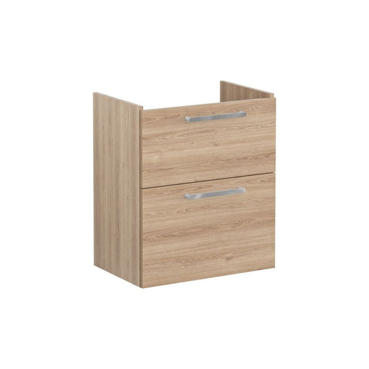 VitrA Root Flat 60cm 2 Drawer Slim Washbasin Unit - Natural Oak