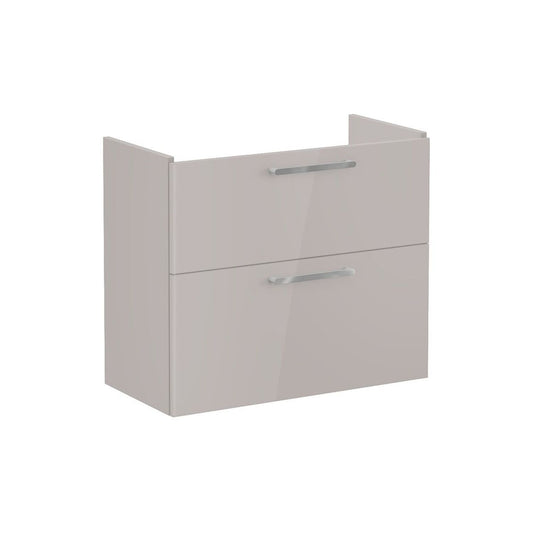 VitrA Root Flat 80cm 2 Drawer Slim Washbasin Unit - Bright Sahara Beige