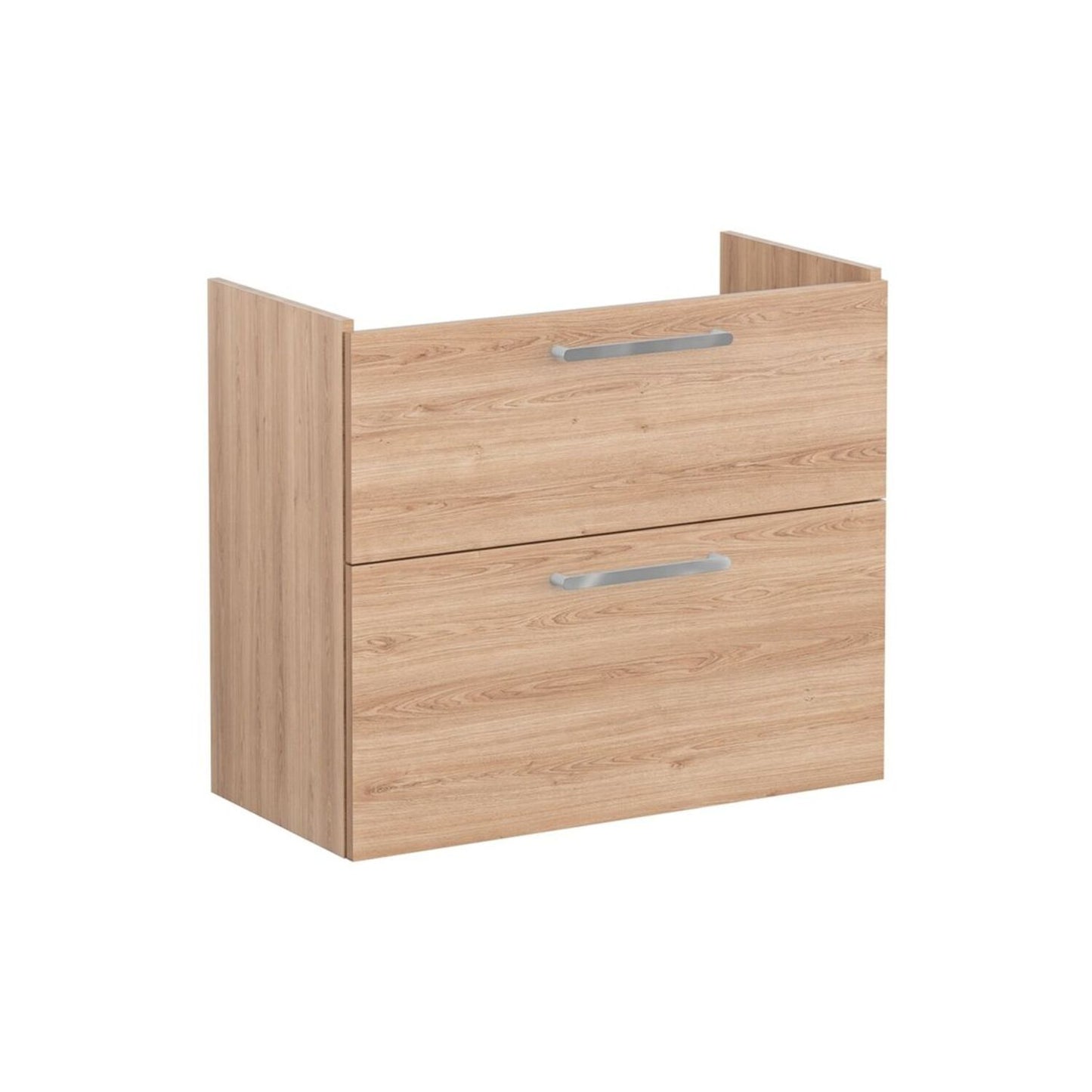 VitrA Root Flat 80cm 2 Drawer Slim Washbasin Unit - Natural Oak