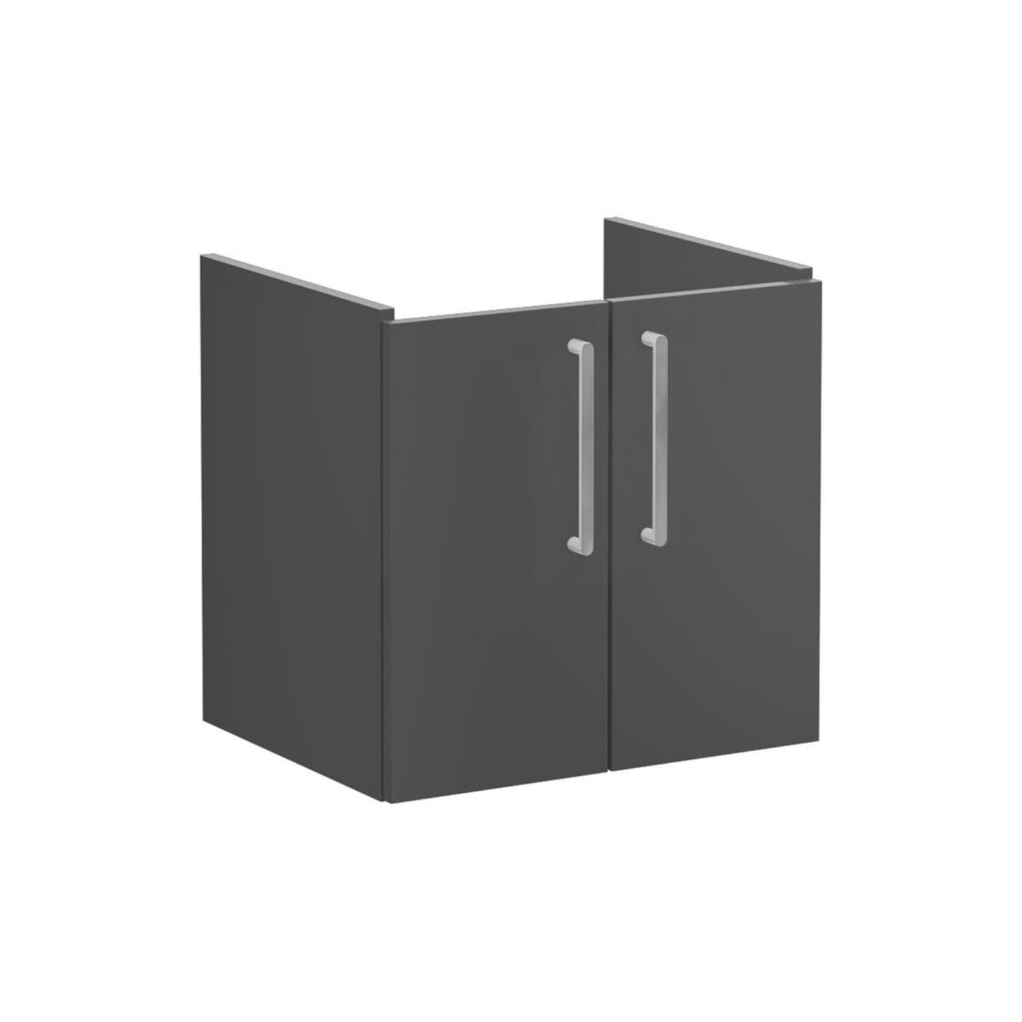 VitrA Root Flat 60cm 2 Door Wall Hung Washbasin Unit - Matt Storm Grey