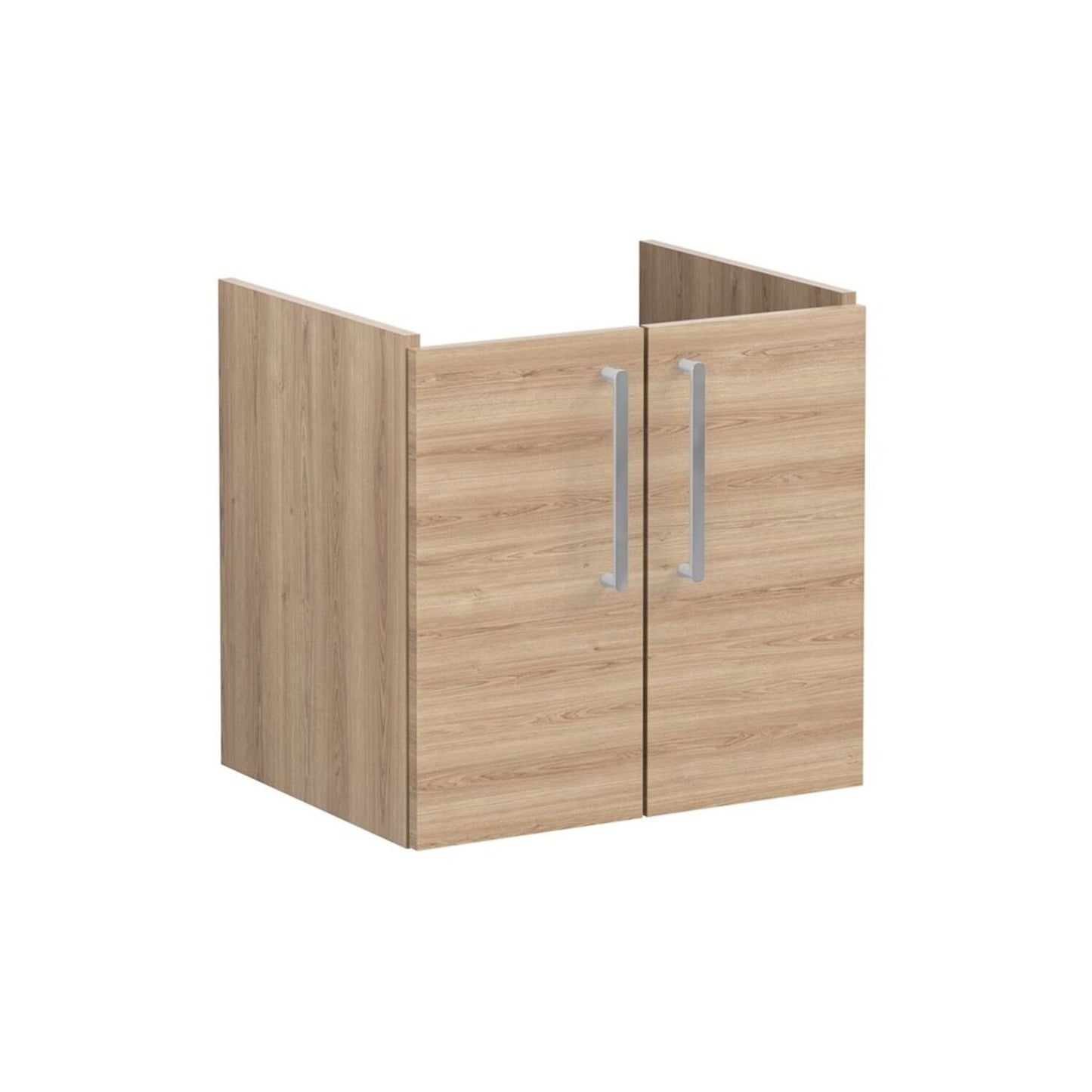 VitrA Root Flat 60cm 2 Door Wall Hung Washbasin Unit - Natural Oak