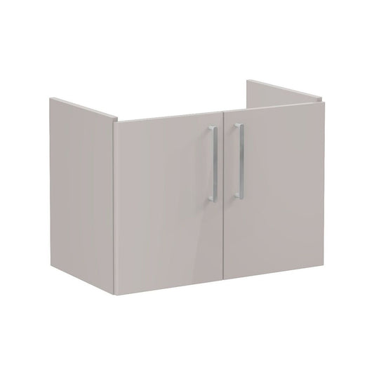 VitrA Root Flat 80cm 2 Door Wall Hung Washbasin Unit - Bright Sahara Beige