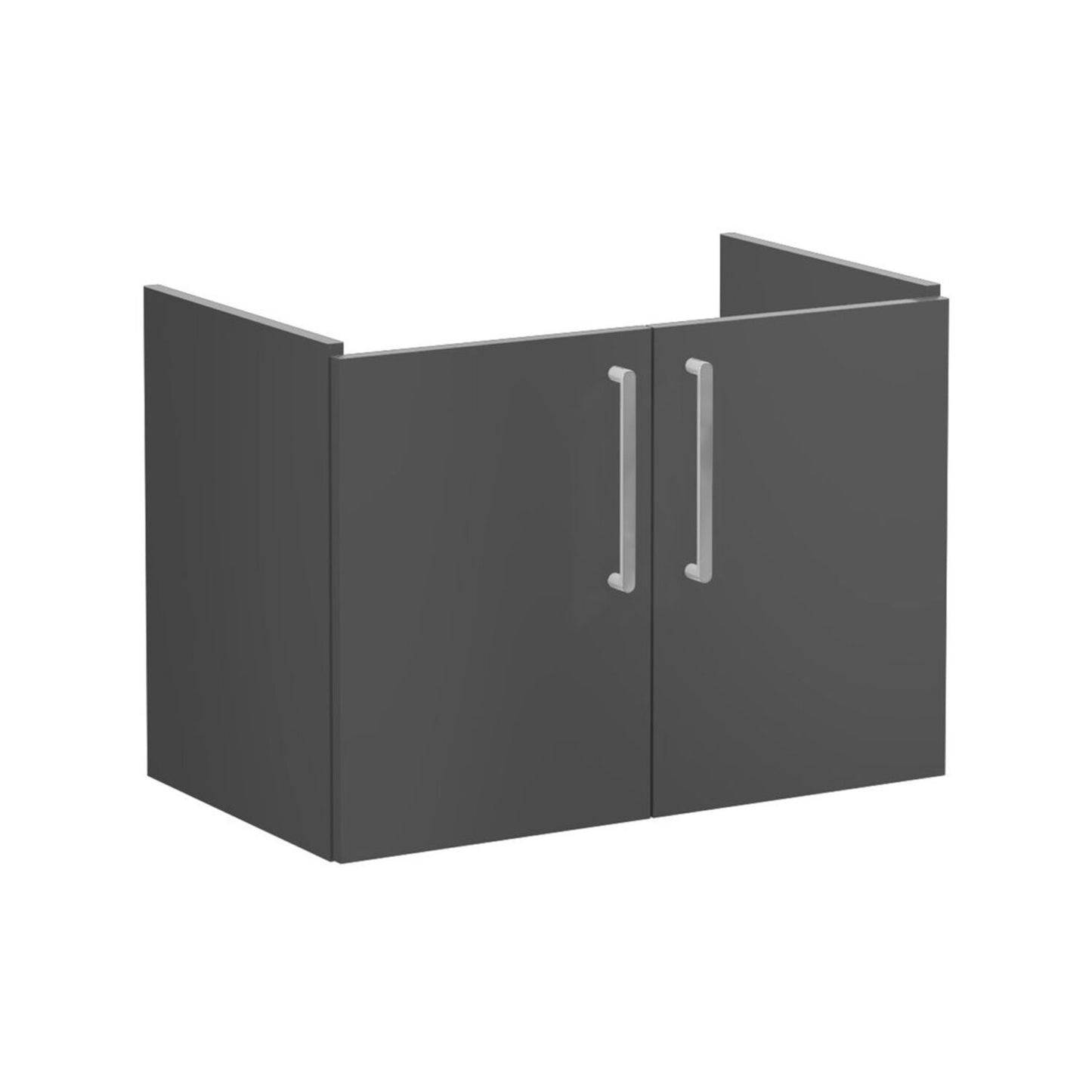 VitrA Root Flat 80cm 2 Door Wall Hung Washbasin Unit - Matt Storm Grey
