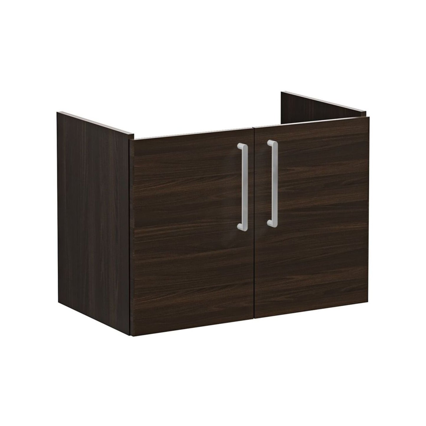VitrA Root Flat 80cm 2 Door Wall Hung Washbasin Unit - Walnut