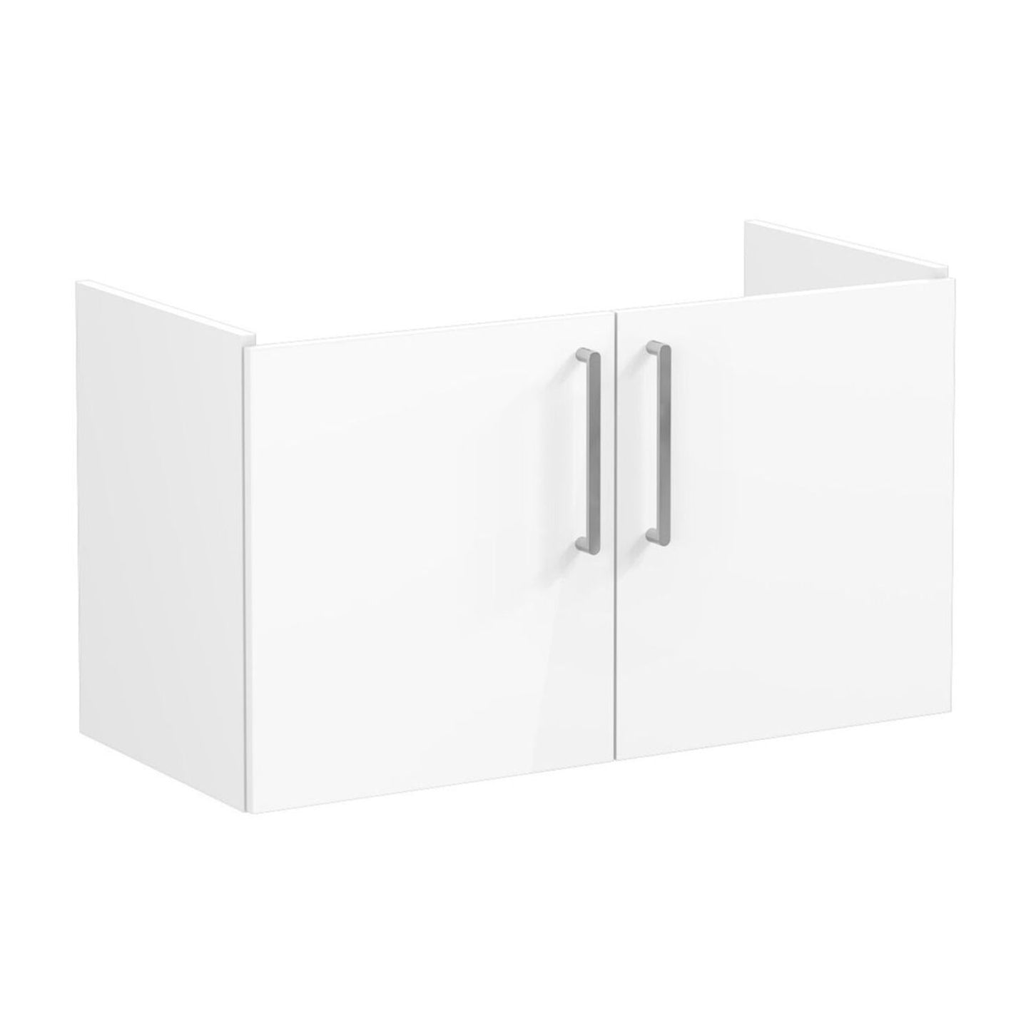 VitrA Root Flat 100cm 2 Door Washbasin Unit - High Gloss White