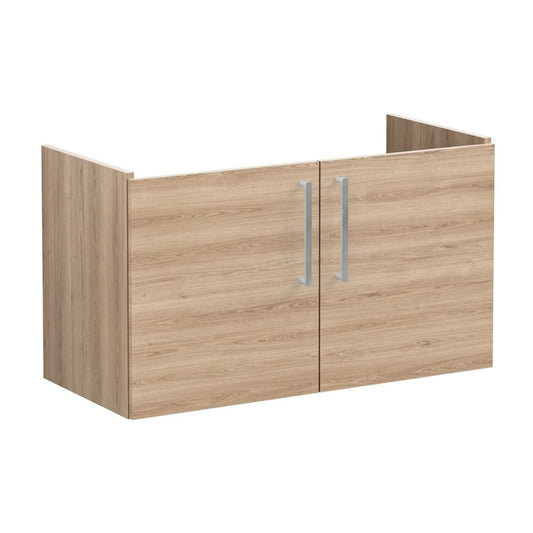 VitrA Root Flat 100cm 2 Door Washbasin Unit - Natural Oak