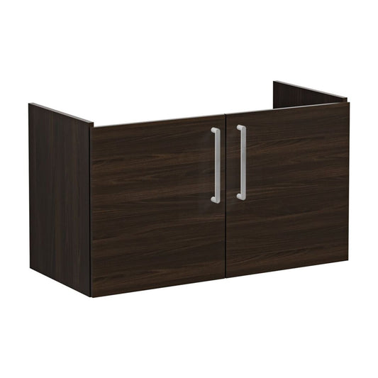 VitrA Root Flat 100cm 2 Door Washbasin Unit - Walnut