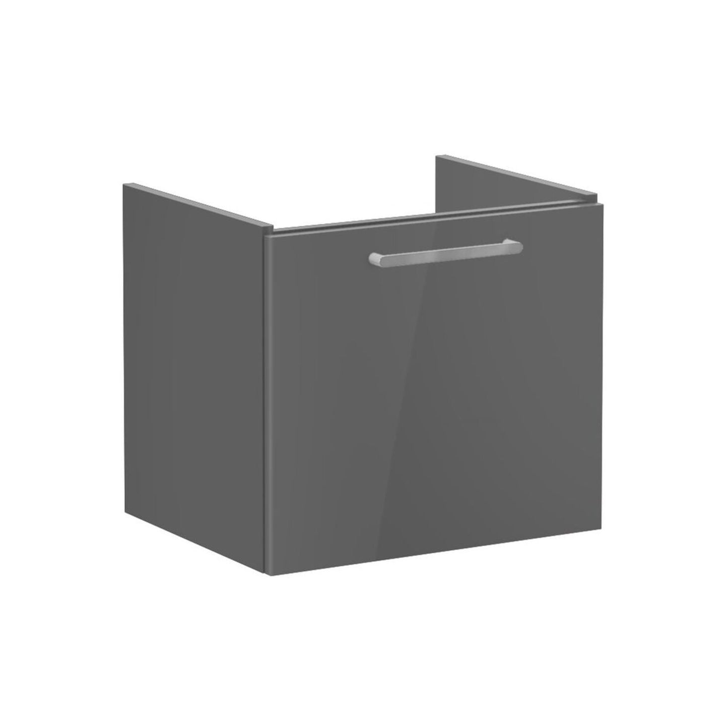 VitrA Root Flat 60cm 1 Drawer Washbasin Unit - Anthracite High Gloss