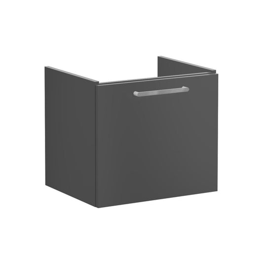 VitrA Root Flat 60cm 1 Drawer Washbasin Unit - Matt Storm Grey