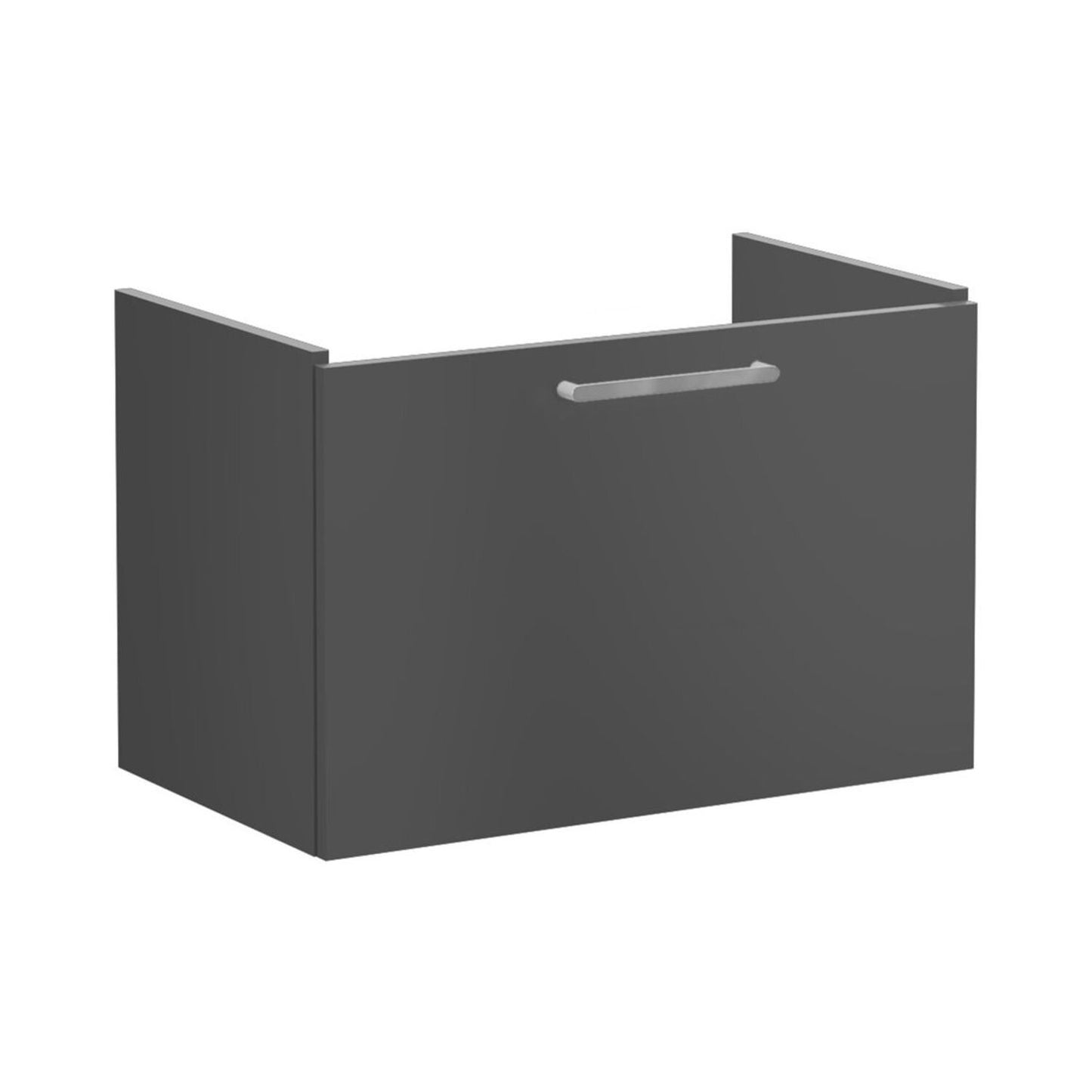 VitrA Root Flat 80cm 1 Drawer Washbasin Unit - Matt Storm Grey