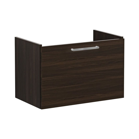 VitrA Root Flat 80cm 1 Drawer Washbasin Unit - Walnut