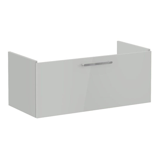 VitrA Root Flat 100cm 1 Drawer Washbasin Unit - Shiny Pearl Grey