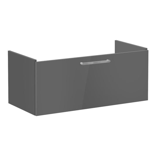 VitrA Root Flat 100cm 1 Drawer Washbasin Unit - Anthracite High Gloss