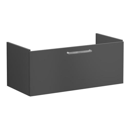 VitrA Root Flat 100cm 1 Drawer Washbasin Unit - Matt Storm Grey