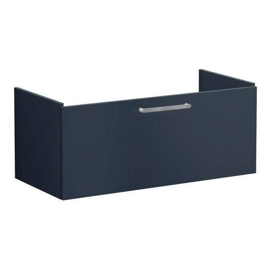 VitrA Root Flat 100cm 1 Drawer Washbasin Unit - Matt Dark Blue