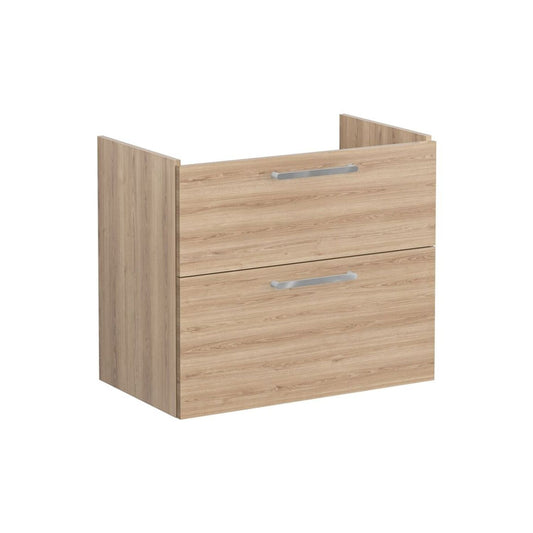 VitrA Root Flat 80cm 2 Drawer Washbasin Unit - Natural Oak