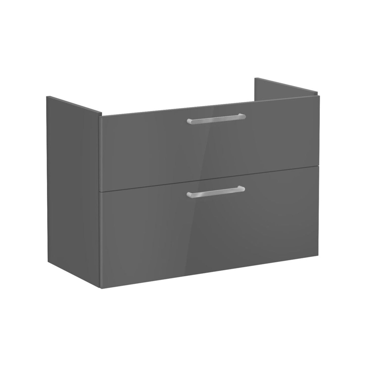 VitrA Root Flat 100cm 2 Drawer Washbasin Unit - Anthracite High Gloss