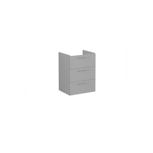 VitrA Root Flat 60cm 3 Drawer Washbasin Unit - Matt Rock Grey