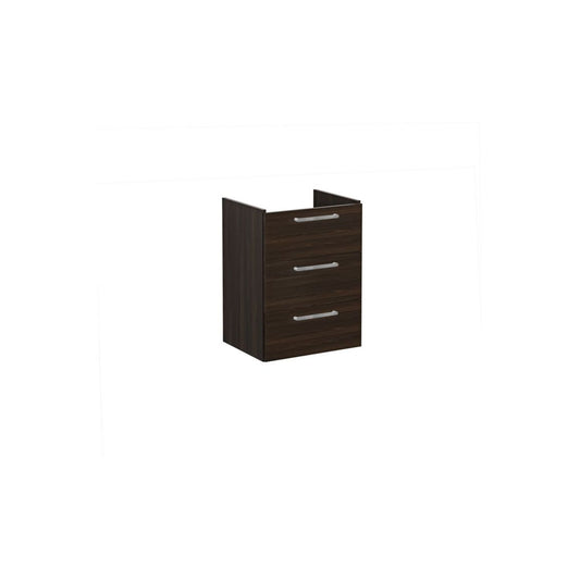 VitrA Root Flat 60cm 3 Drawer Washbasin Unit - Walnut